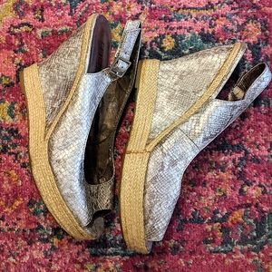 METALLIC SNAKESKIN WEDGES